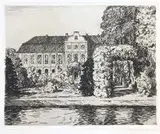 Berthold Hellingrath, Pałac Opatów w Oliwie, 1923 r., 1923, akwaforta, papier