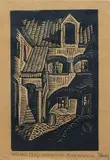 Józef Bodziński, Dziedziniec Mickiewicza, 1939 r., 1939, drzeworyt, papier, 24