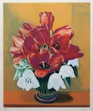 Moïse Kisling, Tulipany, litografia barwna, papier, 55