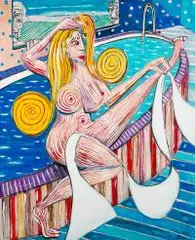 Niewinność Zuzanny, 2019 by Tomasz Kuran, 2019, akryl, płótno, sold Sep 2019