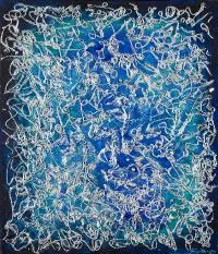 Continuum, 2019 by Hanna Rozpara, 2019, technika własna, płótno, sold Sep 2019