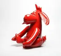 Mariusz Dydo, Osiołek, model Red z cyklu "The Heroes", 2018, 2018, ceramika szkliwiona, malowana naszkliwnie