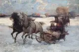 Sanna by Alfred Wierusz-Kowalski, olej, deska parkietowana, sold Aug 2019