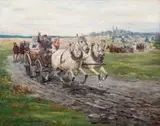 Karol Wierusz-Kowalski, Zaprzęg, olej, płótno