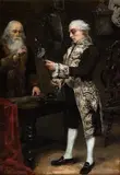 Zygmunt Sokołowski, Arystokrata oglądający białą broń, olej, płótno