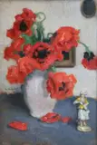 Maki by Alfons Karpiński, olej, sklejka, sold Aug 2019