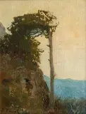 Iwan Trusz, Drzewo, olej, tektura, 16