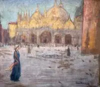 Leon Kowalski, Wenecja – Piazza di San Marco, ok. 1910 r., 1910, olej, płótno