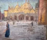 Leon Kowalski, Wenecja – Piazza di San Marco, ok. 1910 r., 1910, olej, płótno