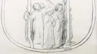 Józef Mehoffer, Projekt ornatu II, węgiel, papier, 40