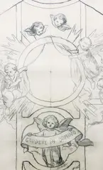 Józef Mehoffer, Projekt ornatu, węgiel, papier
