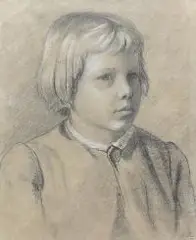 Antoni Kozakiewicz, Portret chłopca, 1867 r., 1867, ołówek, kredka, papier, 38