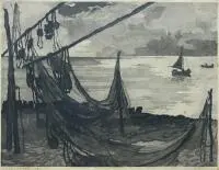 Zofia Stankiewicz, Sieci rybackie, akwatinta, papier