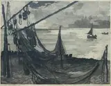 Zofia Stankiewicz, Sieci rybackie, akwatinta, papier