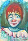 Portret klauna by Jakub Zucker, olej, papier, sold Jul 2019