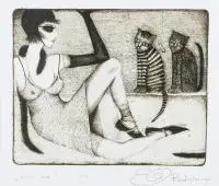 Elżbieta Radzikowska, Kocie boa, akwaforta, papier, 15