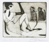 Elżbieta Radzikowska, Kocie boa, akwaforta, papier, 15