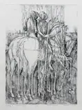 Ryszard Stryjec, Jeźdźcy, 1986 r., 1986, akwaforta, papier, 42