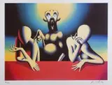 Mark Kostabi, Między nami, serigrafia, papier