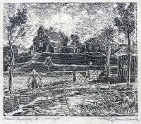 Kazimierz Śramkiewicz, Brześć Kujawski IV, 1942 r., 1942, linoryt, papier
