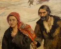 Teodor Axentowicz, Na gromniczną, olej, płótno