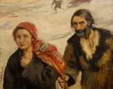 Teodor Axentowicz, Na gromniczną, olej, płótno