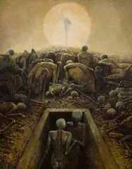 Zdzisław Beksiński, Bez tytułu, 1970 r, olej, płyta