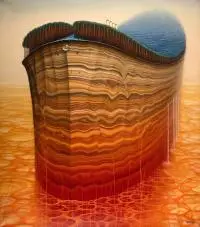 Jacek Yerka, Tektonik, 2004, 2004, akryl, płótno