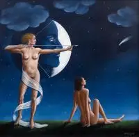 Rafał Olbiński, The color of shade, olej, płótno