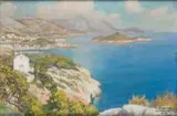 Johann Seits, Widok Dubrownika, 1929 r., 1929, akwarela, gwasz, papier, 30