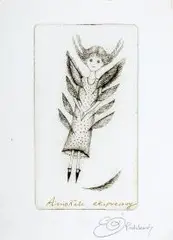 Elżbieta Radzikowska, Aniołek ekspresowy, grafika, papier
