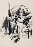 Bencion (Benn) Rabinowicz, Siedząca, 1937 r., 1937, tusz, papier
