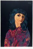Moïse Kisling, Brunetka, litografia barwna, 49