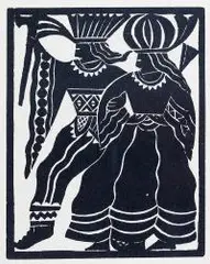 Antoni Suchonek, Janosik z Frajerką, 1925/1926 r., drzeworyt, papier