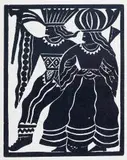 Antoni Suchonek, Janosik z Frajerką, 1925/1926 r., drzeworyt, papier