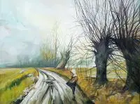 Katarzyna Kobylarz, Wierzby, 2014, 2014, olej, płótno