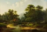 Cölestin Brügner, Nad rzeką, 1859 r., 1859, olej, płótno dublowane