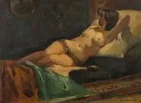 Mieczysław Oracki-Serwin, Akt leżący, olej, płótno