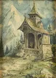 Erno Erb, Studnia w Tatrach, 1919 r., 1919, akwarela, papier