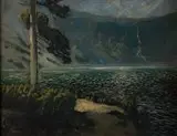 Otton Edward Borzemski, Morskie oko, olej, tektura