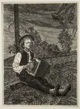 Jan Wałach, Pieśń górala, 1935 r., 1935, drzeworyt, papier
