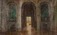 Błażej Iwanowski, Sala pałacowa, 1930 r., 1930, olej, tektura