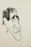 Jerzy Flisak, Karykatura Tadeusza Kantora, tusz, papier, 29