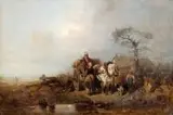 Eduard Hildebrandt, Scena z wozem na siano, 1843 r., 1843, olej, deska