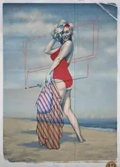 Kamil Stańczak, Studium draperii wg Durera, 2018, 2018, akryl, płótno