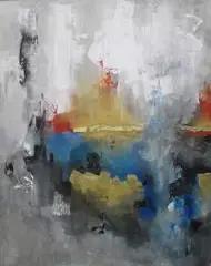 Małgorzata Pabis, Fire flow, 2019, 2019, technika mieszana, płatki złota