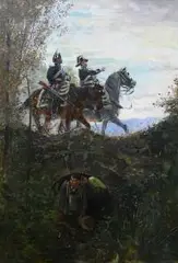 Edouard Castres, Poszukiwanie dezertera, olej, płótno