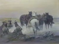 Marian Matocha, Powstańcy z 1831 r., akryl, płótno