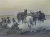 Marian Matocha, Powstańcy z 1831 r., akryl, płótno