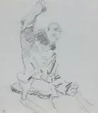 Wojciech Kossak, Jeździec – karta ze szkicownika, ołówek, papier, 16
